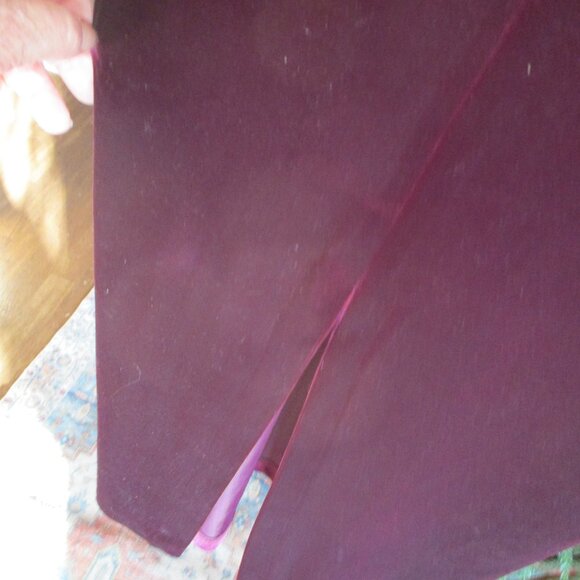 Vintage Burgundy short-sleeved velvet maxi dress Size 16 - Picture 7 of 7
